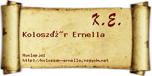 Koloszár Ernella névjegykártya